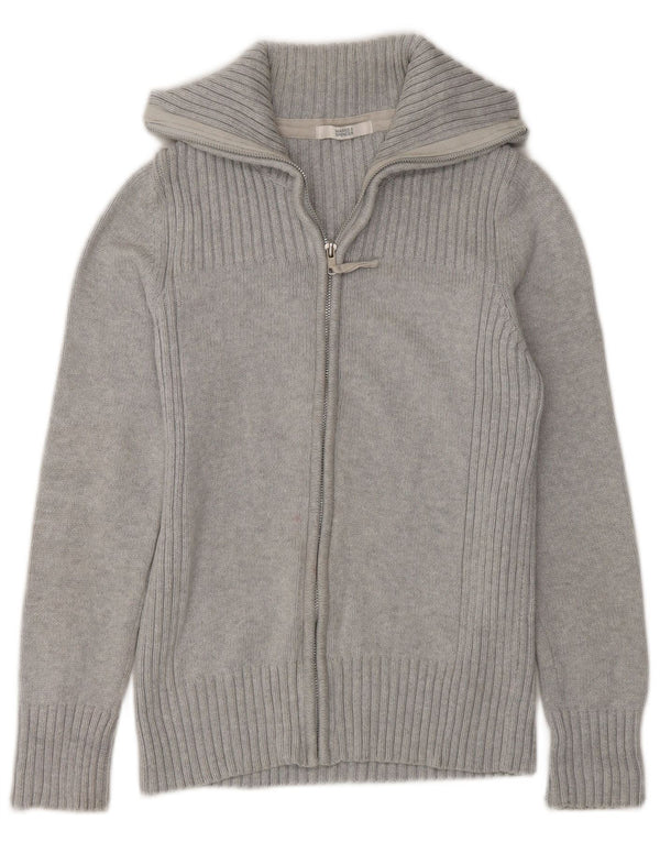 Pulover cardigan cu fermoar complet pentru femei Marks & Spencer UK 12 bumbac gri mediu