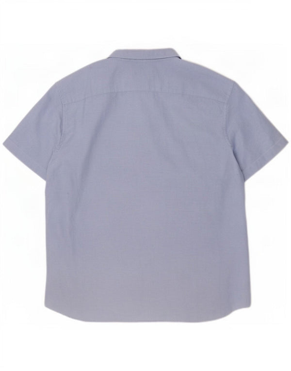 Cămașă pentru bărbați American Eagle, cu mânecă scurtă, cu ajustare clasică, XL, bumbac, albastru