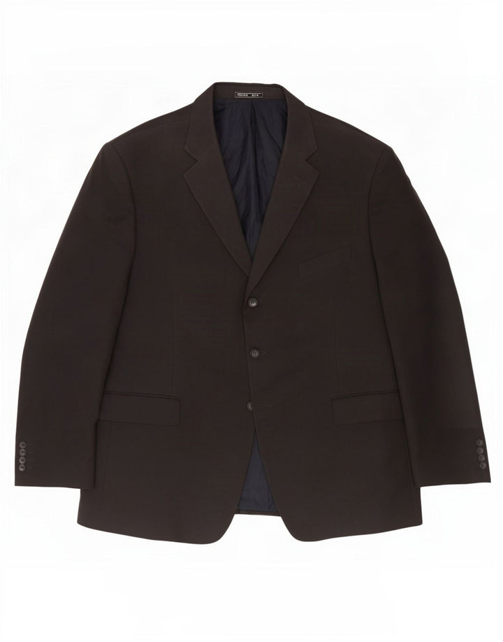 Jachetă pentru bărbați Marks & Spencer cu 3 nasturi, UK 46 XL, poliester bleumarin