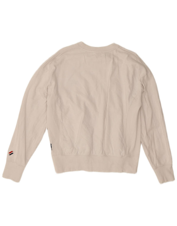 Pulover Superdry pentru damă, UK 14, mare, alb, bumbac