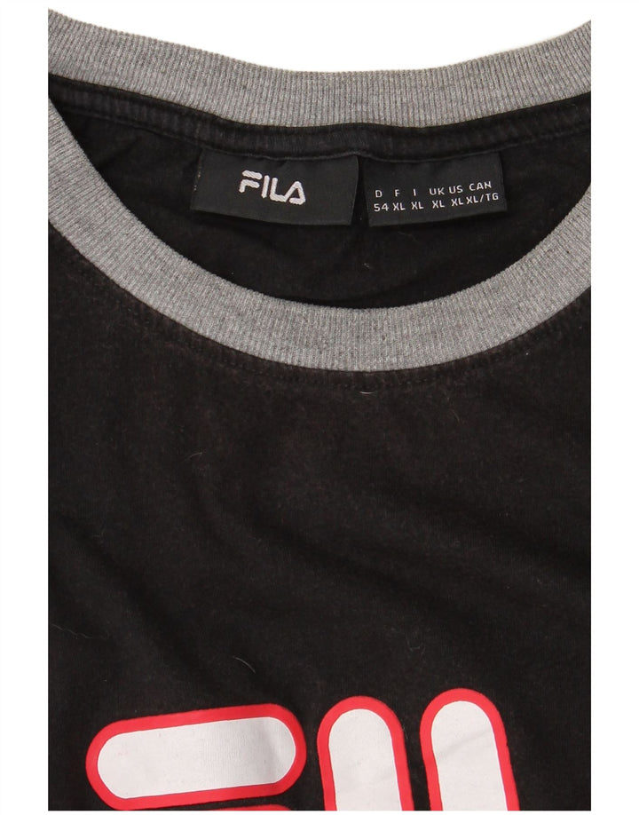 Tricou grafic pentru bărbați FILA Top XL Negru Colorblock