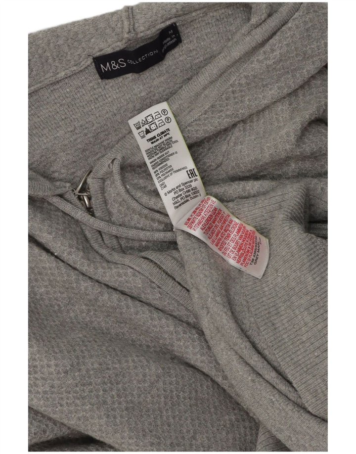 Pulover pentru femei Marks & Spencer, cu fermoar, din viscoză, gri mediu