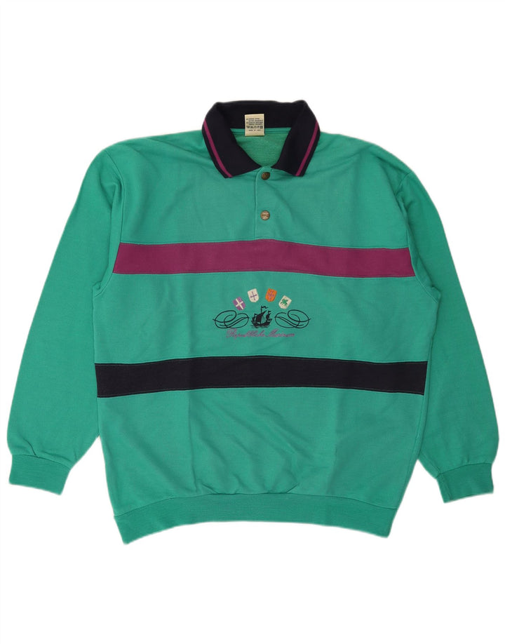 Pulover Campagnolo pentru bărbați UK 40 Turcoaz mediu Colorblock