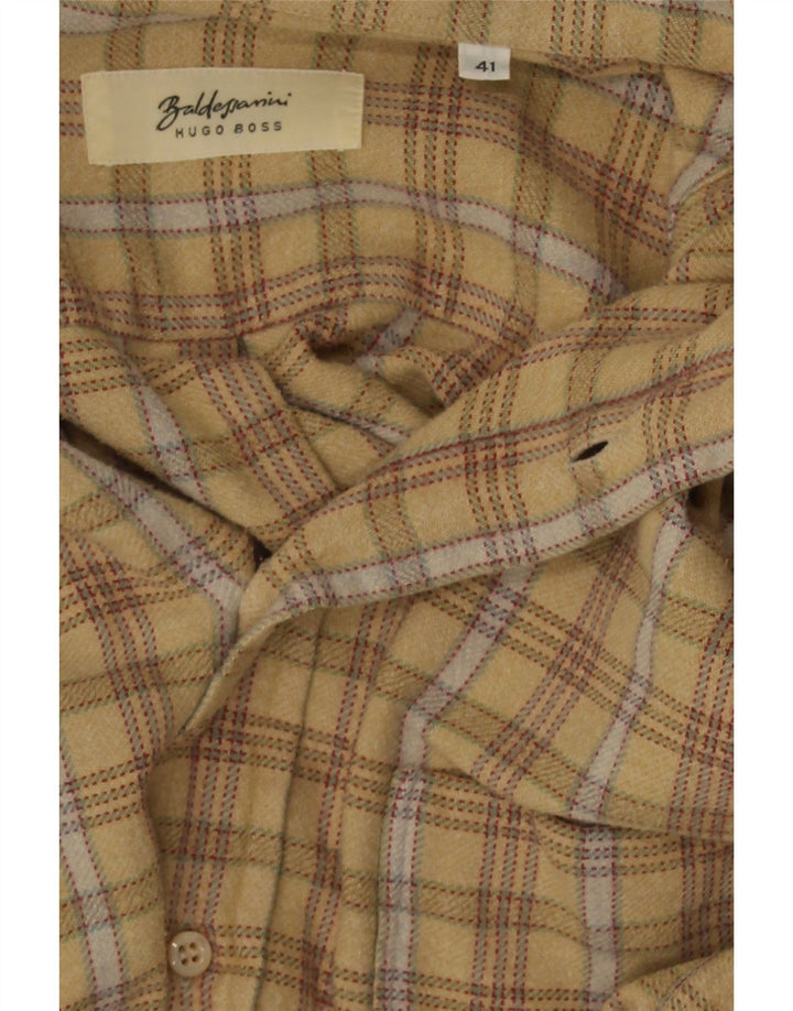 Cămașă de flanel pentru bărbați Hugo Boss Mărimea 41 Mare Bej Check