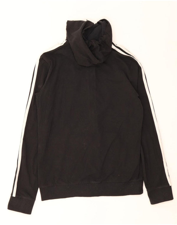 Pulover Adidas pentru femei cu fermoar, UK 8/10, bumbac negru mic