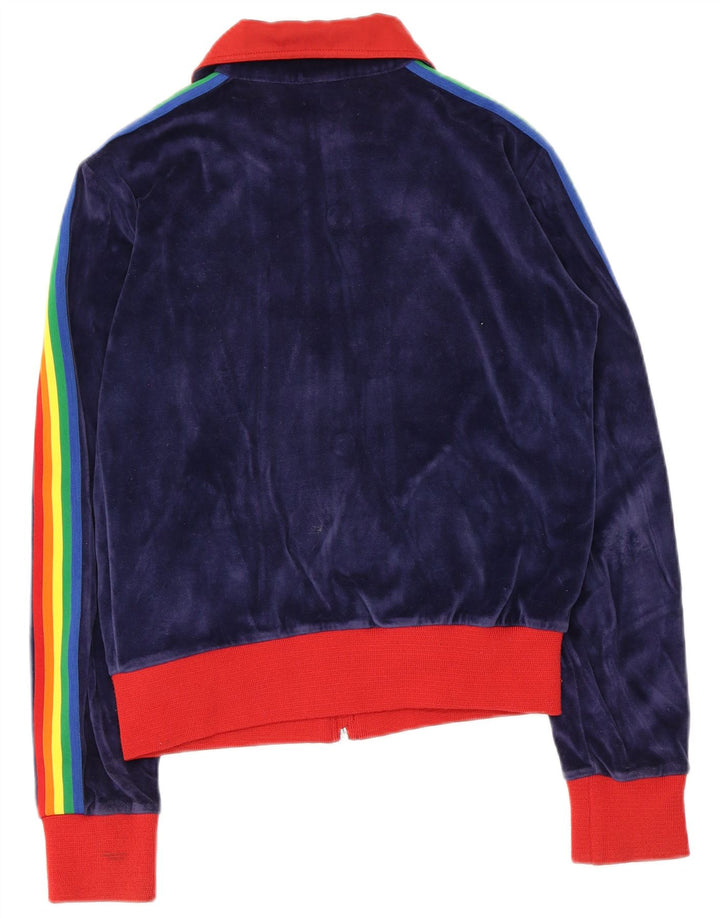 Jachetă de trening vintage pentru femei UK 14 Medium Bleumarin Colorblock