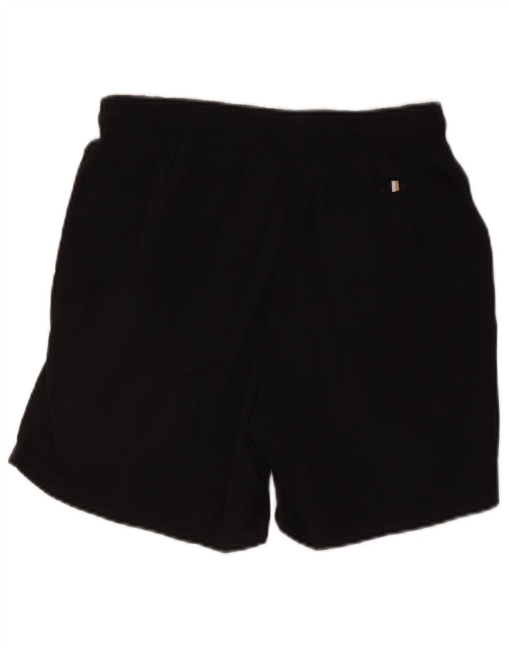Pantaloni scurți de înot grafic pentru bărbați Hugo Boss, poliamidă neagră mică