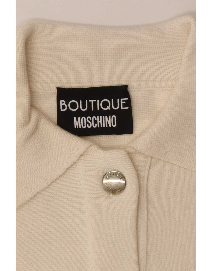Pulover cardigan pentru femei Moschino UK 8 mic din lână albă
