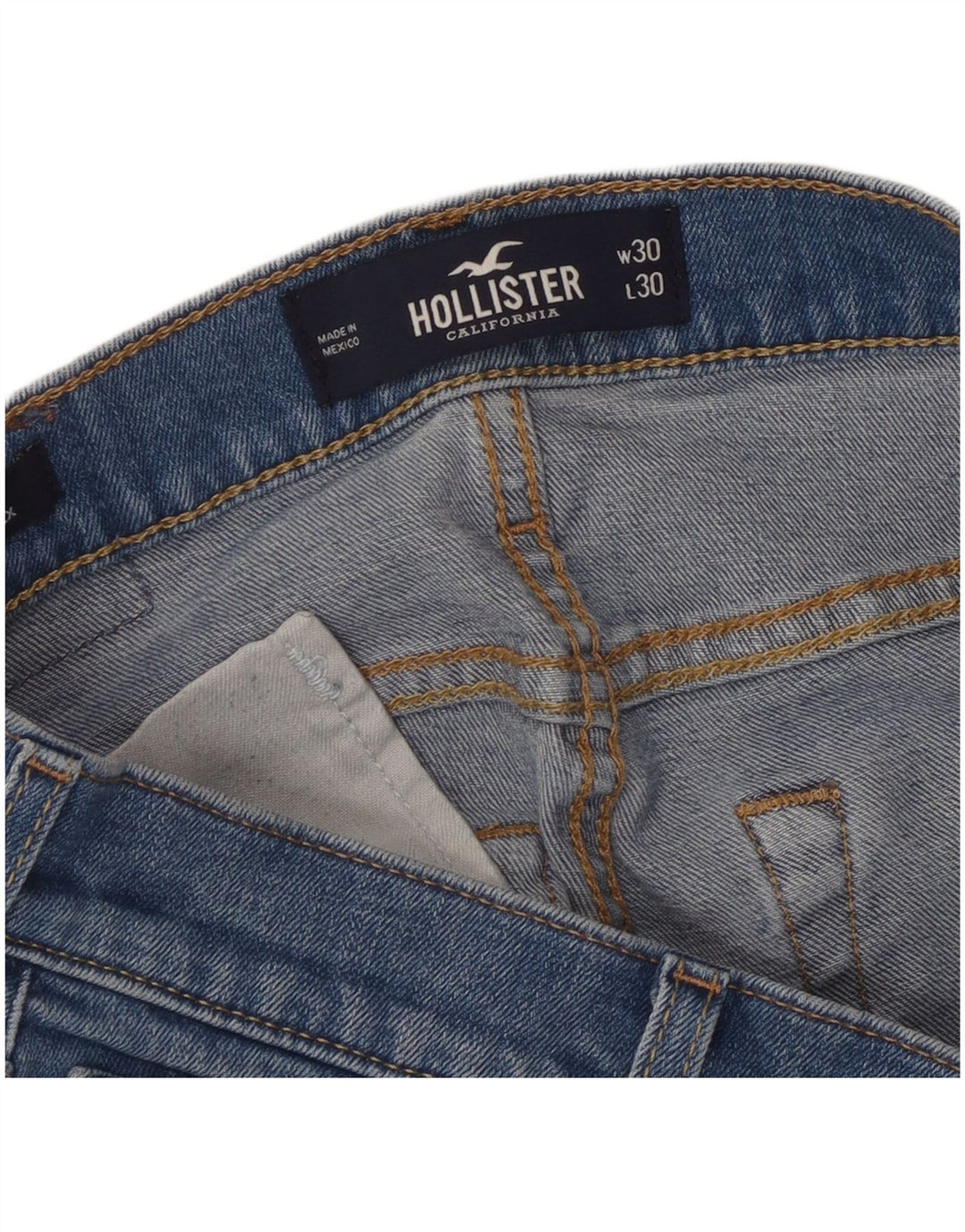 Blugi Hollister pentru femei Slim Straight W30 L30 Albastru