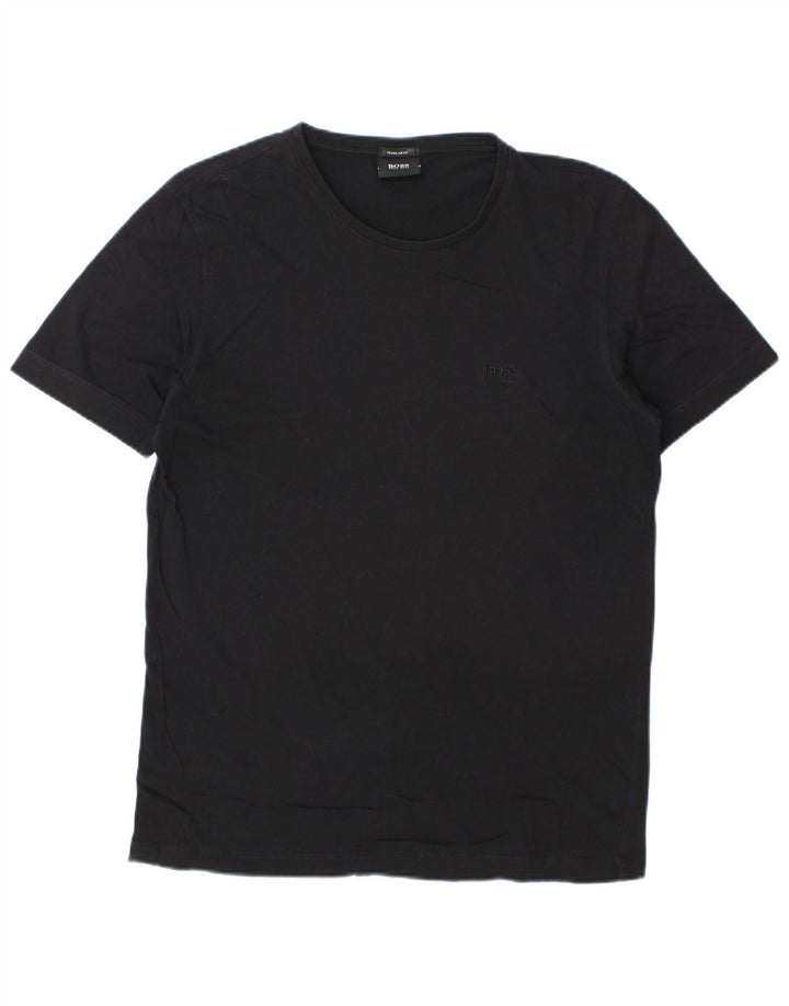 Tricou Hugo Boss pentru bărbați cu croială normală Top mediu negru