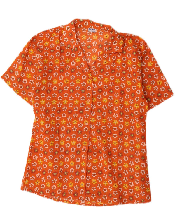 Bluză cămașă cu mânecă scurtă pentru femei Roveri Donna UK 14 Medium Orange Floral