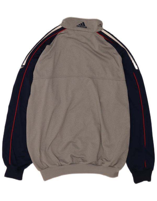 Adidas Mens Tracksuit Top Jacket UK 42/44 Large Grey Colourblock Polyester
