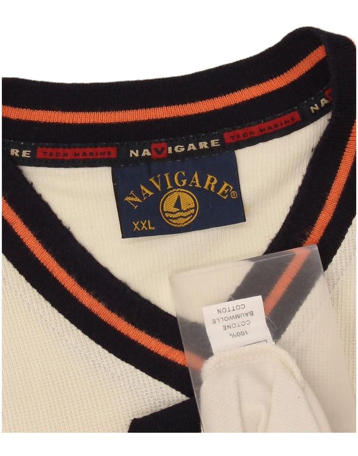 Tricou pentru bărbați Navigare Top 2XL bumbac alb