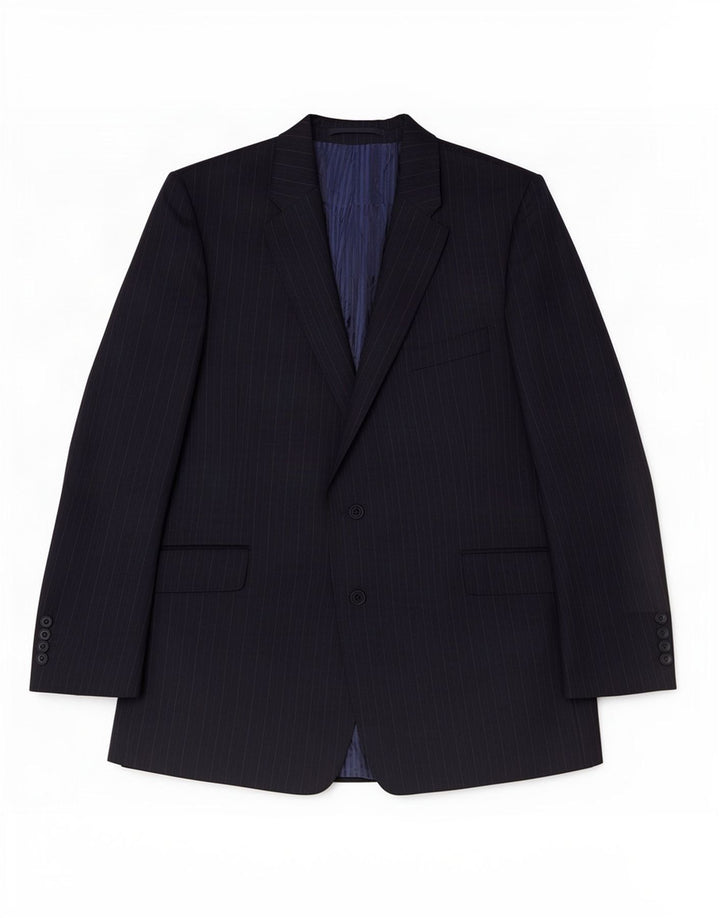 Jachetă pentru bărbați Marks & Spencer, cu 2 nasturi, Marea Britanie 48 2XL Bleumarin cu dungi
