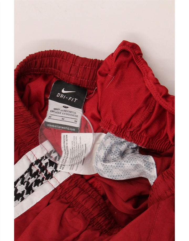 Pantaloni scurti sport NIKE Dri Fit Graphic pentru femei UK 12 Medium Maroon Houndstooth