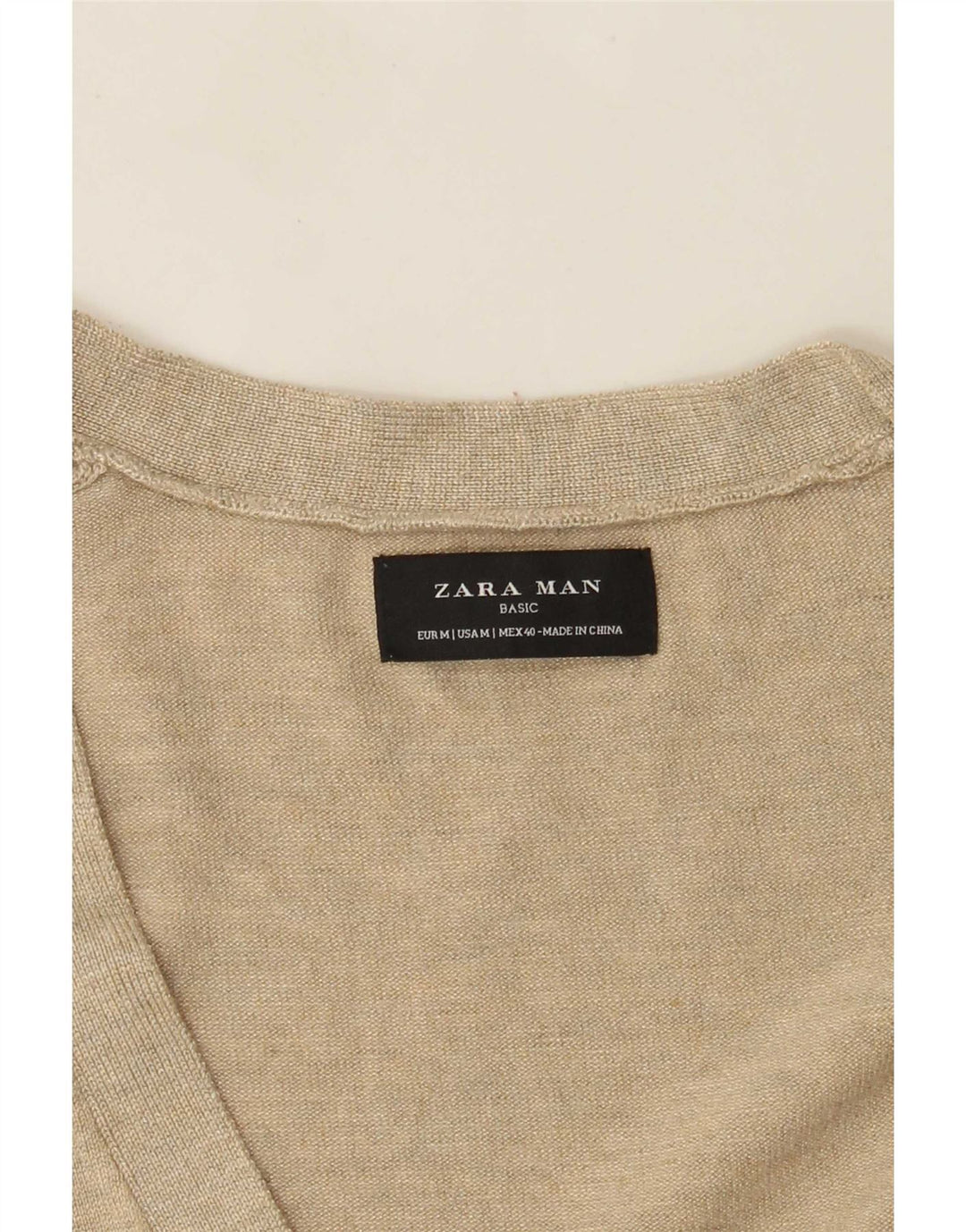 Pulover cardigan pentru bărbați Zara, bej mediu cu pete
