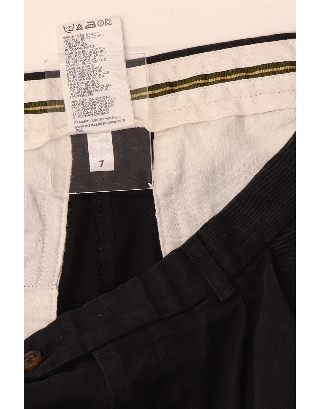 Pantaloni de costum pentru bărbați Marks & Spencer L34 L31, bumbac negru
