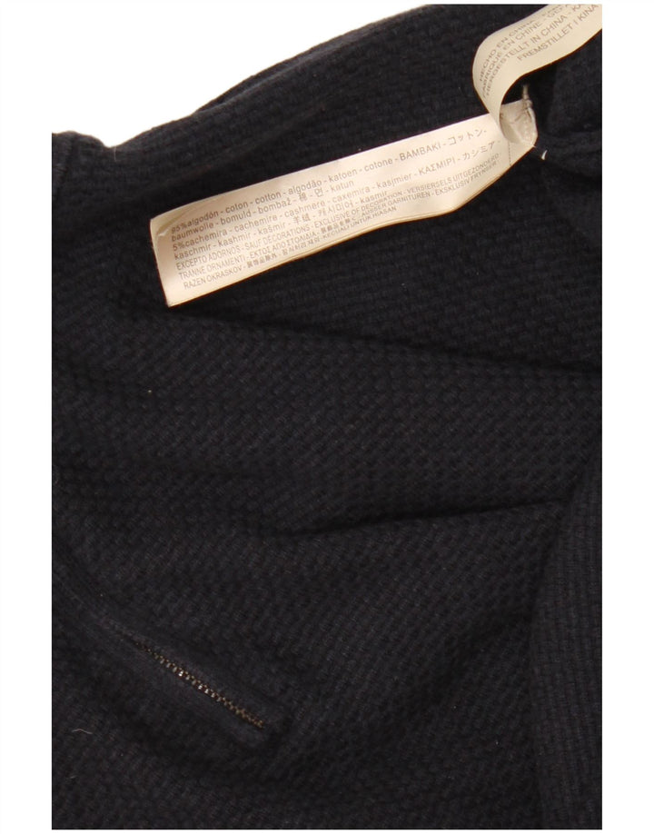 MASSIMO DUTTI Pulover pentru bărbați cu fermoar și gât, bumbac bleumarin 2XL