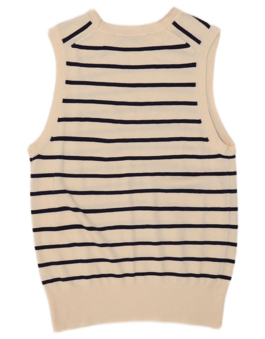 Vesta Zara Femei Tank Top UK 12 Medium Off White Striped
