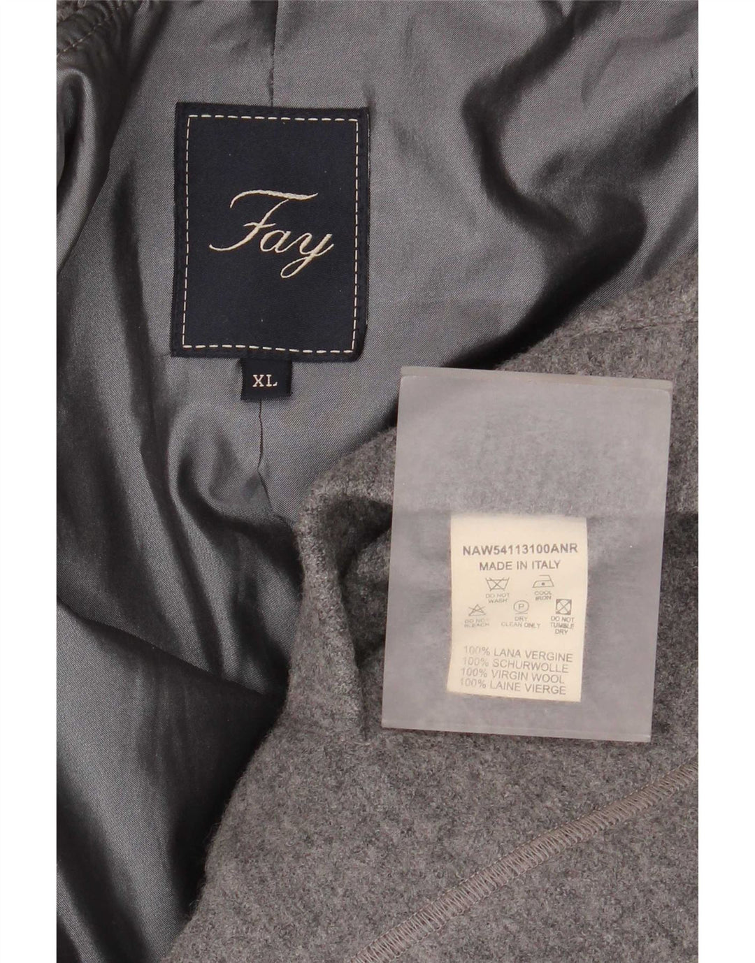 Pardesiu Fay pentru femei UK 18 XL, lână virgină gri