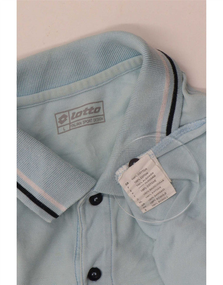 Tricou polo pentru bărbați Lotto, mare, albastru, bumbac