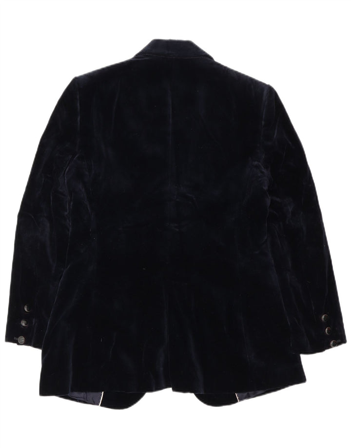 Massimo Dutti Jachetă de damă din catifea cu 1 nasture EU 38 Albastru bleumarin mediu
