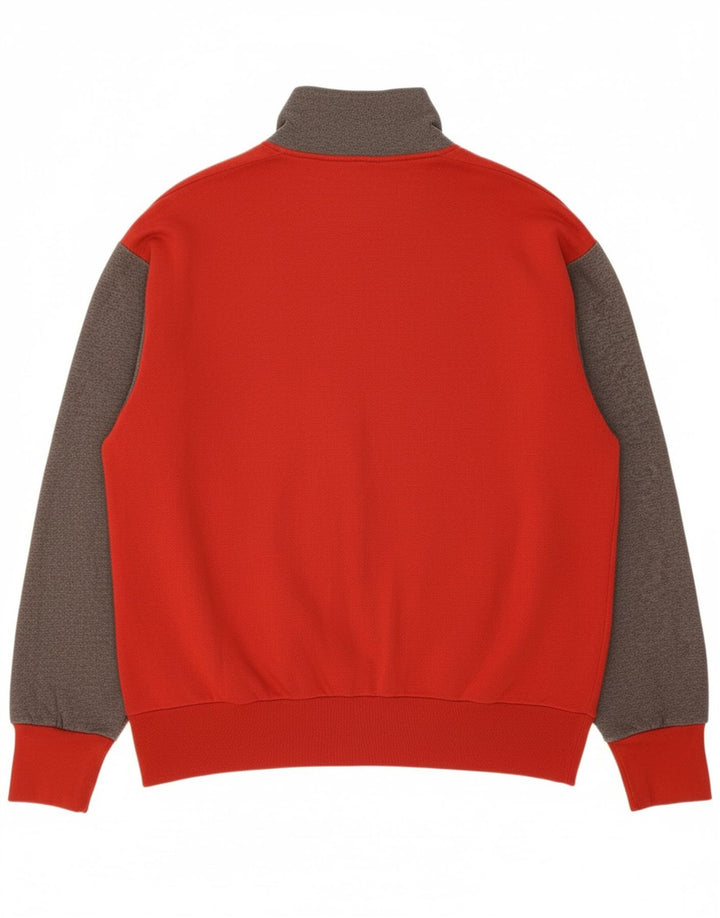 ELLESSE Mens Tracksuit Top Jacket XL Red Colourblock Cotton