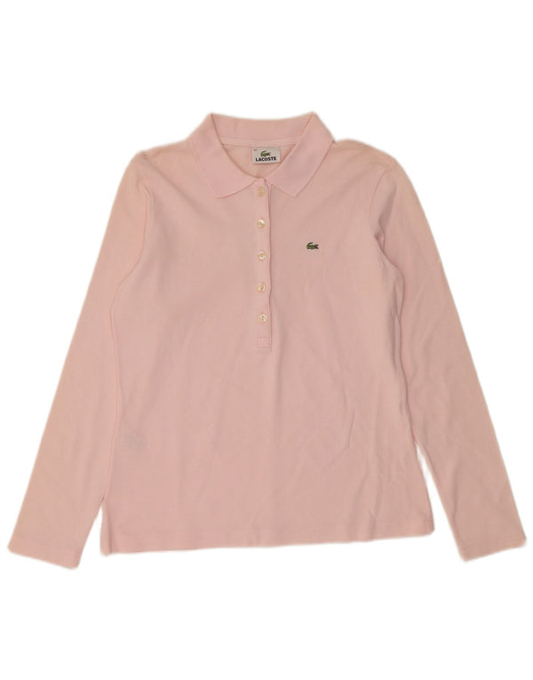 Tricou polo Lacoste cu mânecă lungă pentru femei Mărimea 42 Bumbac roz mare