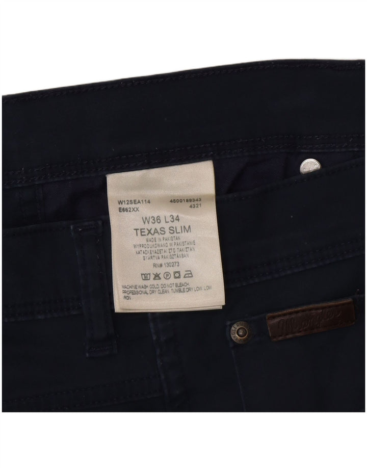 Blugi slim Texas Wrangler pentru bărbați W36 L34 bumbac bleumarin