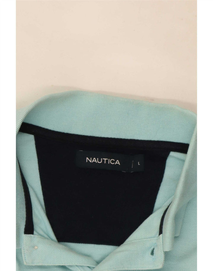 Tricou polo Nautica pentru bărbați, bumbac turcoaz mare