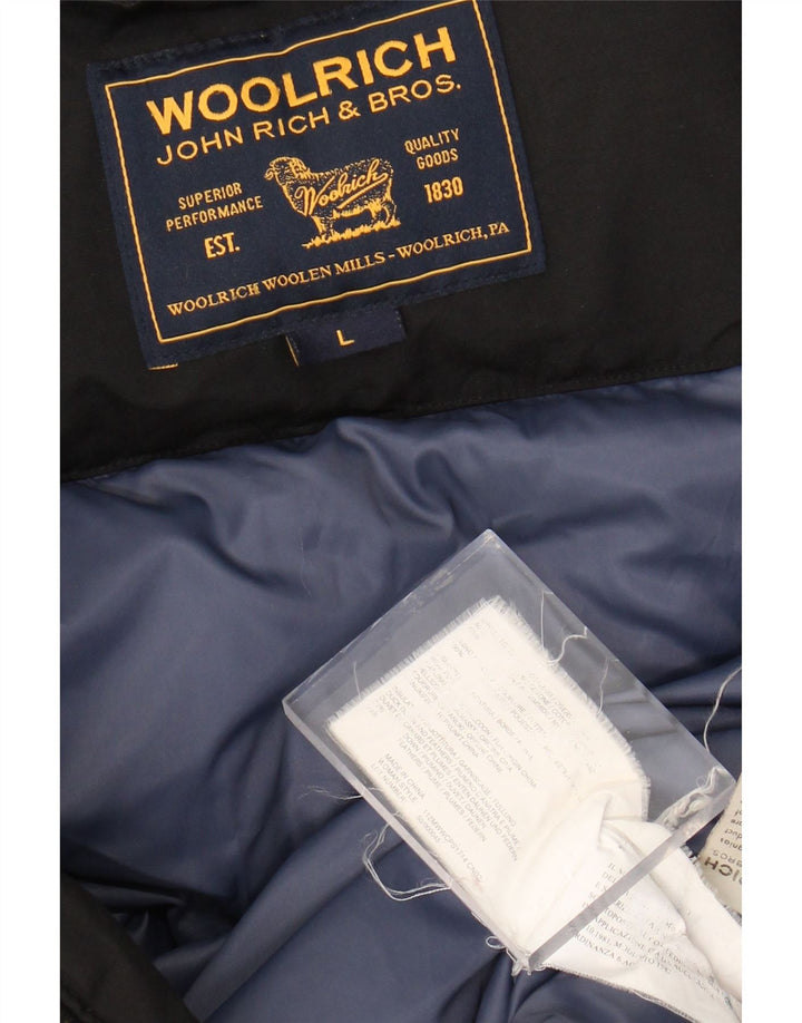 Palton căptușit pentru femei Woolrich UK 14 mare, negru, bumbac