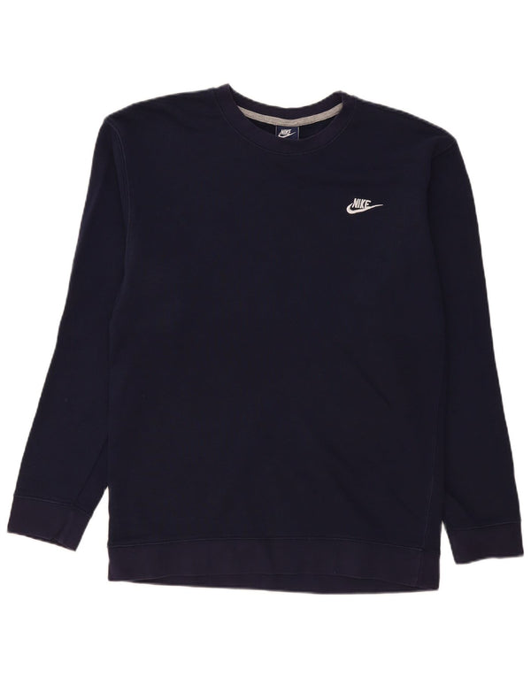 Hanorac pentru bărbați Nike Pulover mare din bumbac bleumarin