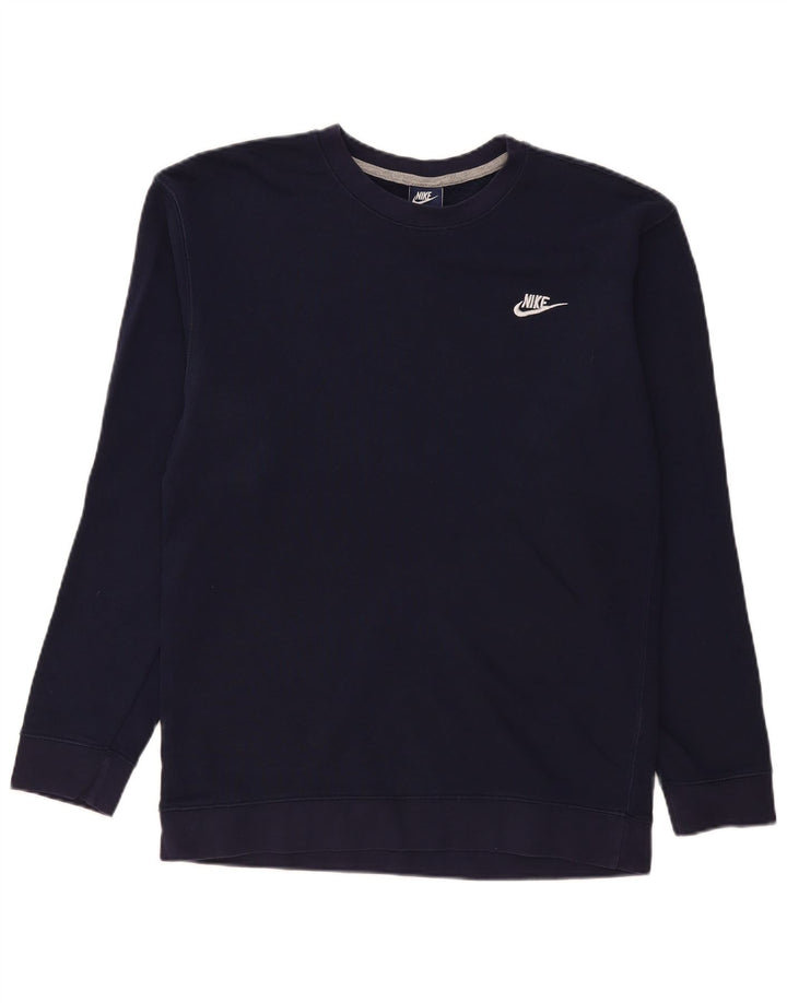 Hanorac pentru bărbați Nike Pulover mare din bumbac bleumarin