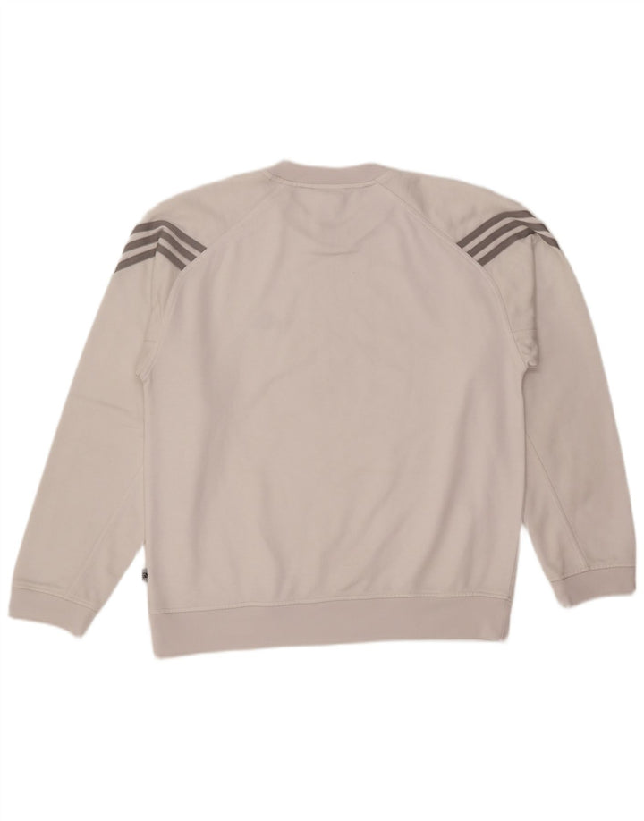 Pulover ADIDAS pentru bărbați, cu croiala lejeră, UK 36/38, poliester alb mic
