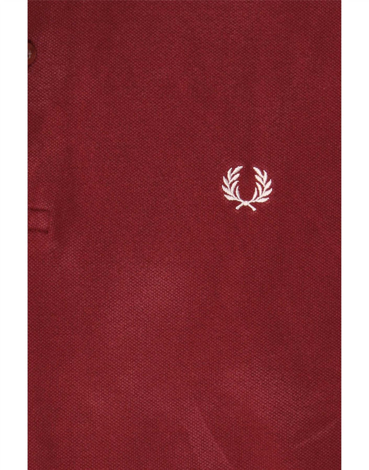 Cămașă polo Fred Perry pentru bărbați, bumbac cu dungi burgundy