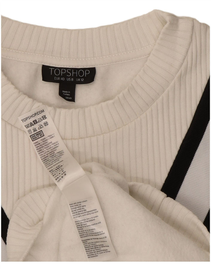 Topshop Pulover supradimensionat pentru femei UK 12 Medium White Striped