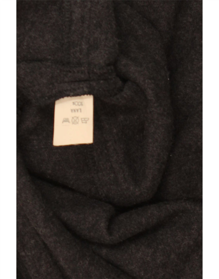 Palton vintage pentru femei cu glugă din lână gri