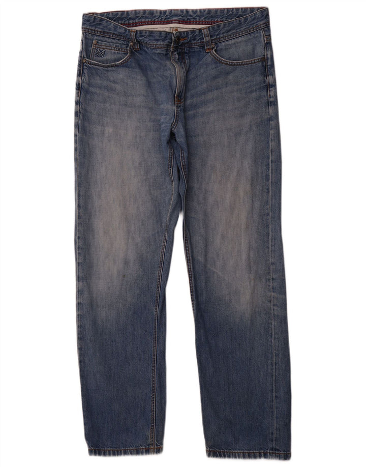 CREW CLOTHING Jeans drept bărbați W36 L31 Bumbac albastru