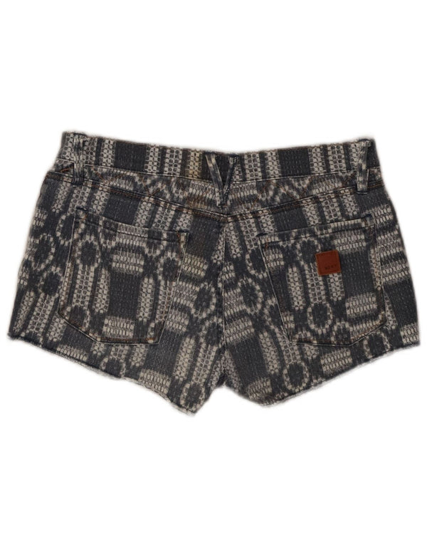 Pantaloni scurți din denim Roxy pentru femei US 7 Medium W30 Blue Geometric