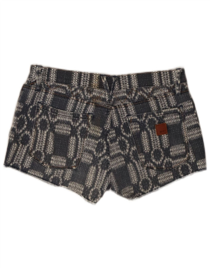Pantaloni scurți din denim Roxy pentru femei US 7 Medium W30 Blue Geometric