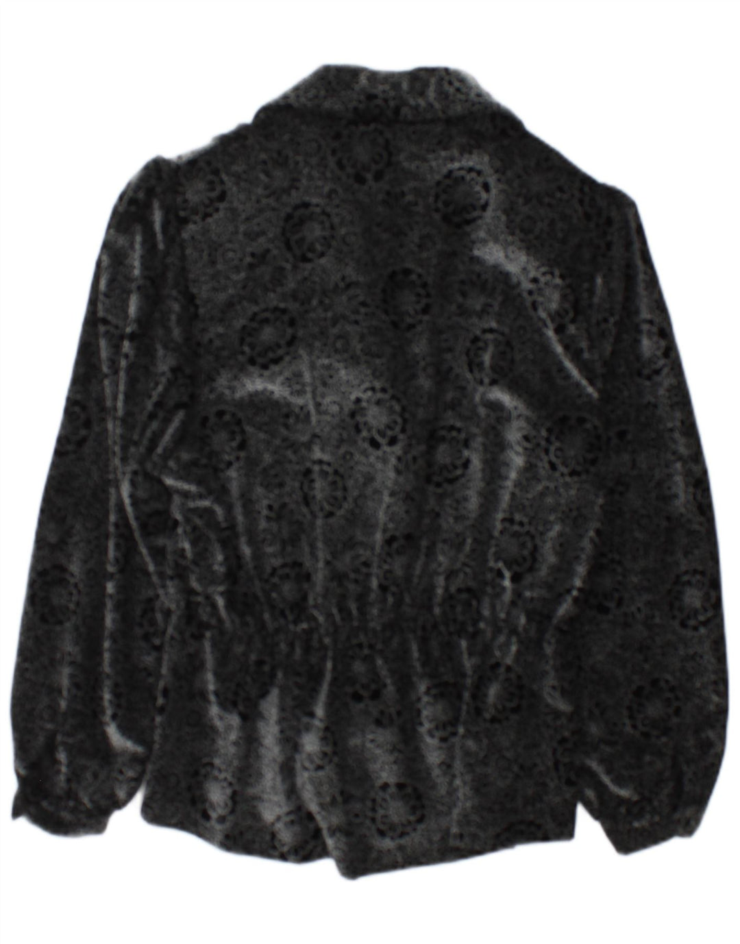 Jachetă Blazer Vintage pentru femei cu 2 nasturi UK 14 Medium Black Floral