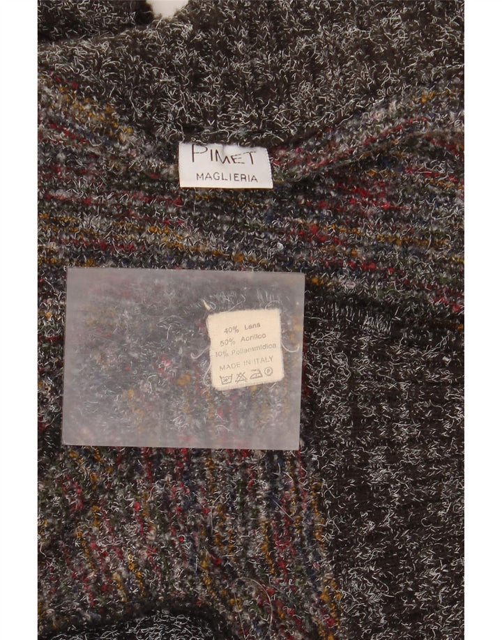 Pulover cardigan pentru bărbați Pimet, lână mare, gri cu pete