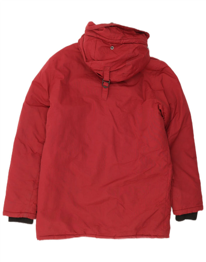 Jachetă căptușită cu glugă Superdry pentru bărbați UK 38, nailon mediu burgundy