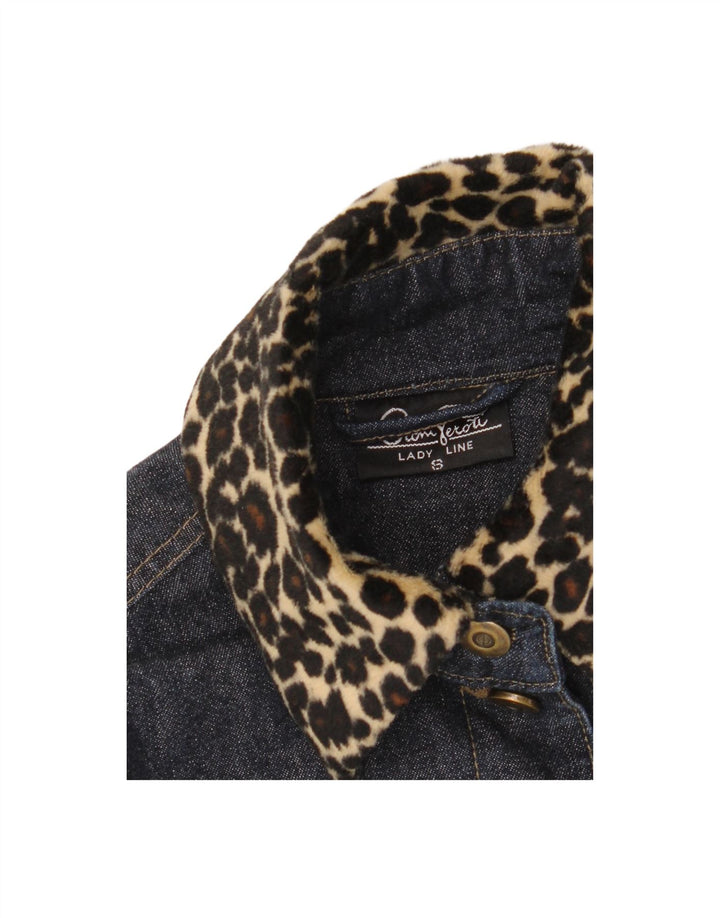 GIANI FEROTI Womens Lady Line Denim Jacket UK 10 Small Navy Blue