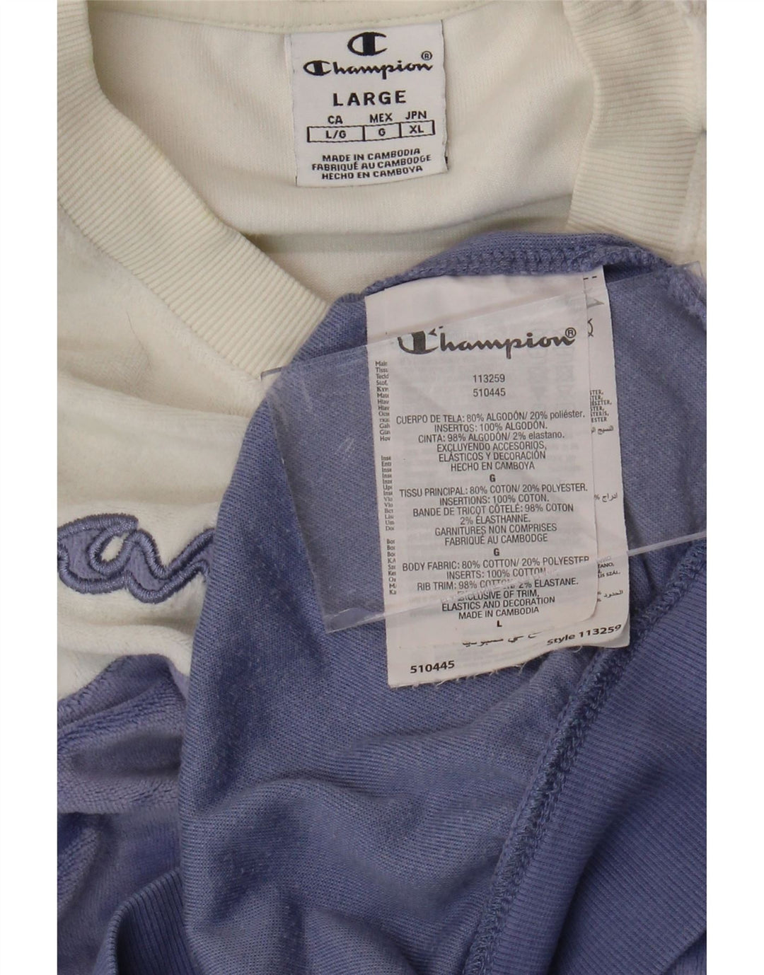 Pulover cu grafic pentru femei CHAMPION UK 16, mare, alb, bloc de culoare