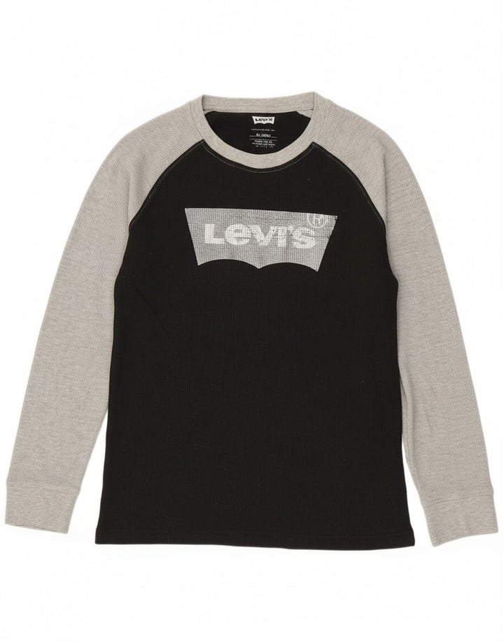 Levi's pentru băieți, bluză grafică cu mânecă lungă, 14-15 ani, XL, bumbac color bloc