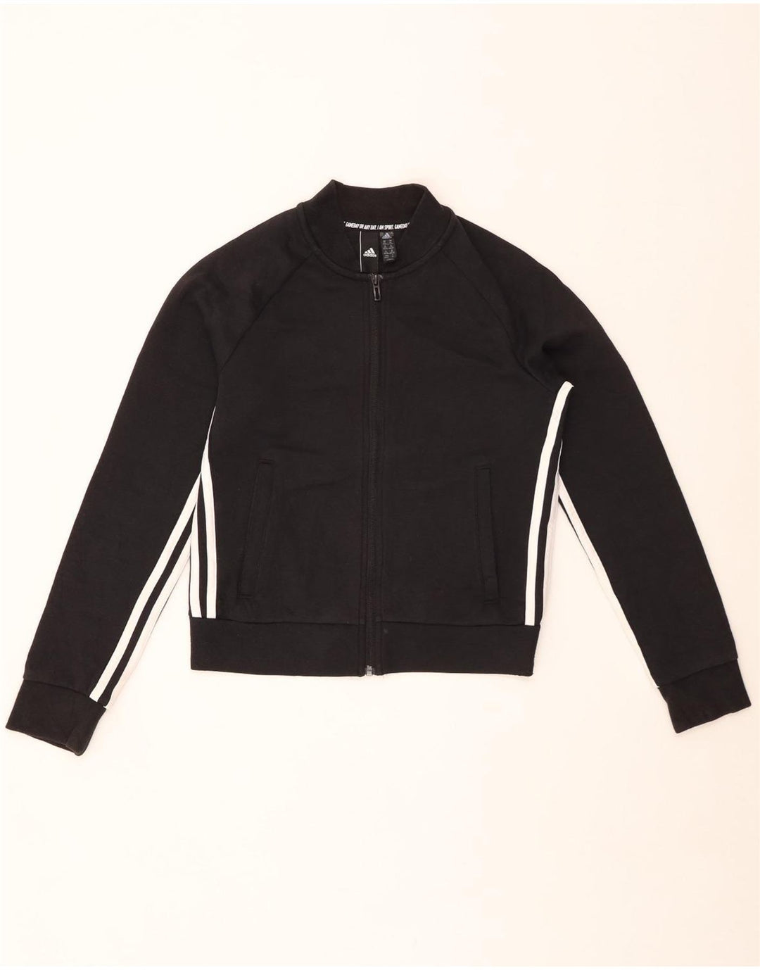 Jachetă de top ADIDAS Crop pentru femei UK 4/6 XS Negru