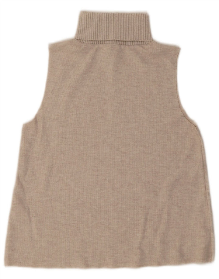 Pulover pentru femei fără mâneci cu gât rulat Zara UK 12 Bej mediu