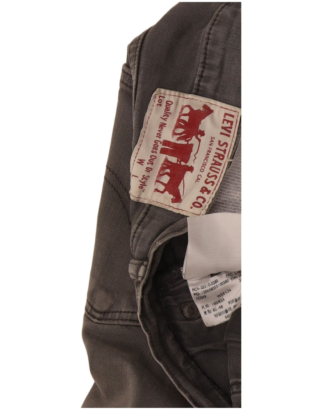 Blugi skinny pentru bărbați Levi's W32 L34 bumbac gri