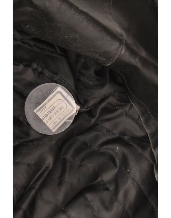 Jachetă de piele vintage pentru bărbați UK 38 Medium Black Leather